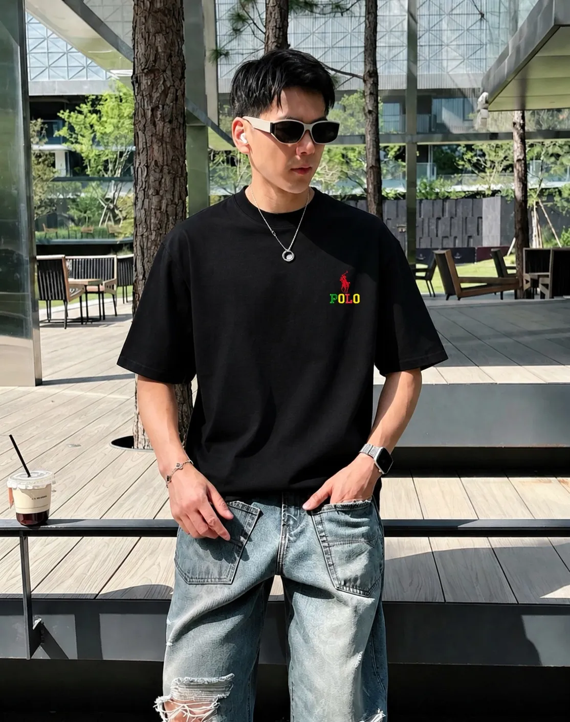 Ralph*Lauren* Hot Sale · g 《 》 tee ， Same Style ， : Black White Coffee Brown Size：S（90-130 ） M（125-150 ） L（135-165 ） XL（160-190 ） XXL（185 ）